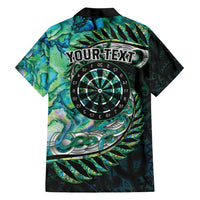 New Zealand Darts Personalised Family Matching Short Sleeve Bodycon Dress and Hawaiian Shirt Aotearoa Silver Fern Green Papua Shell Spirit LT9 - Polynesian Pride