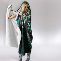 New Zealand Darts Personalised Hooded Blanket Aotearoa Silver Fern Green Papua Shell Spirit