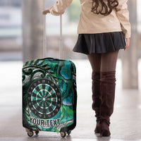 New Zealand Darts Personalised Luggage Cover Aotearoa Silver Fern Green Papua Shell Spirit LT9 - Polynesian Pride
