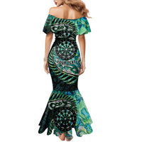 New Zealand Darts Personalised Mermaid Dress Aotearoa Silver Fern Green Papua Shell Spirit LT9 - Polynesian Pride