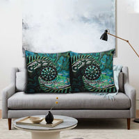 New Zealand Darts Personalised Pillow Cover Aotearoa Silver Fern Green Papua Shell Spirit - Polynesian Pride