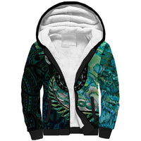 New Zealand Darts Personalised Sherpa Hoodie Aotearoa Silver Fern Green Papua Shell Spirit LT9 Unisex Green - Polynesian Pride