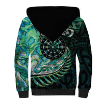 New Zealand Darts Personalised Sherpa Hoodie Aotearoa Silver Fern Green Papua Shell Spirit LT9 - Polynesian Pride