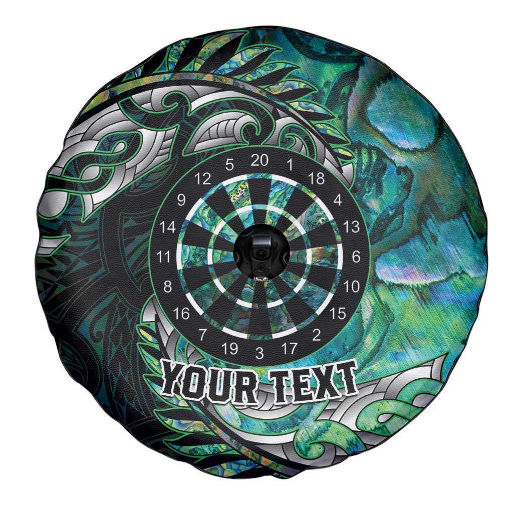 New Zealand Darts Personalised Spare Tire Cover Aotearoa Silver Fern Green Papua Shell Spirit LT9 - Polynesian Pride