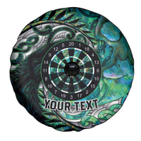 New Zealand Darts Personalised Spare Tire Cover Aotearoa Silver Fern Green Papua Shell Spirit LT9 - Polynesian Pride