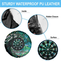 New Zealand Darts Personalised Spare Tire Cover Aotearoa Silver Fern Green Papua Shell Spirit LT9 - Polynesian Pride