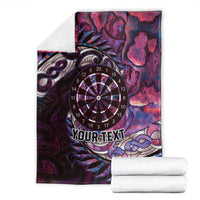 New Zealand Darts Personalised Blanket Aotearoa Silver Fern Pink Papua Shell Spirit