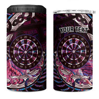 New Zealand Darts Personalised 4 in 1 Can Cooler Tumbler Aotearoa Silver Fern Pink Papua Shell Spirit LT9 One Size: 16 oz Pink - Polynesian Pride