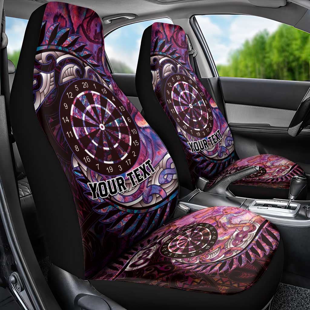 New Zealand Darts Personalised Car Seat Cover Aotearoa Silver Fern Pink Papua Shell Spirit LT9 - Polynesian Pride