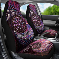 New Zealand Darts Personalised Car Seat Cover Aotearoa Silver Fern Pink Papua Shell Spirit LT9 - Polynesian Pride