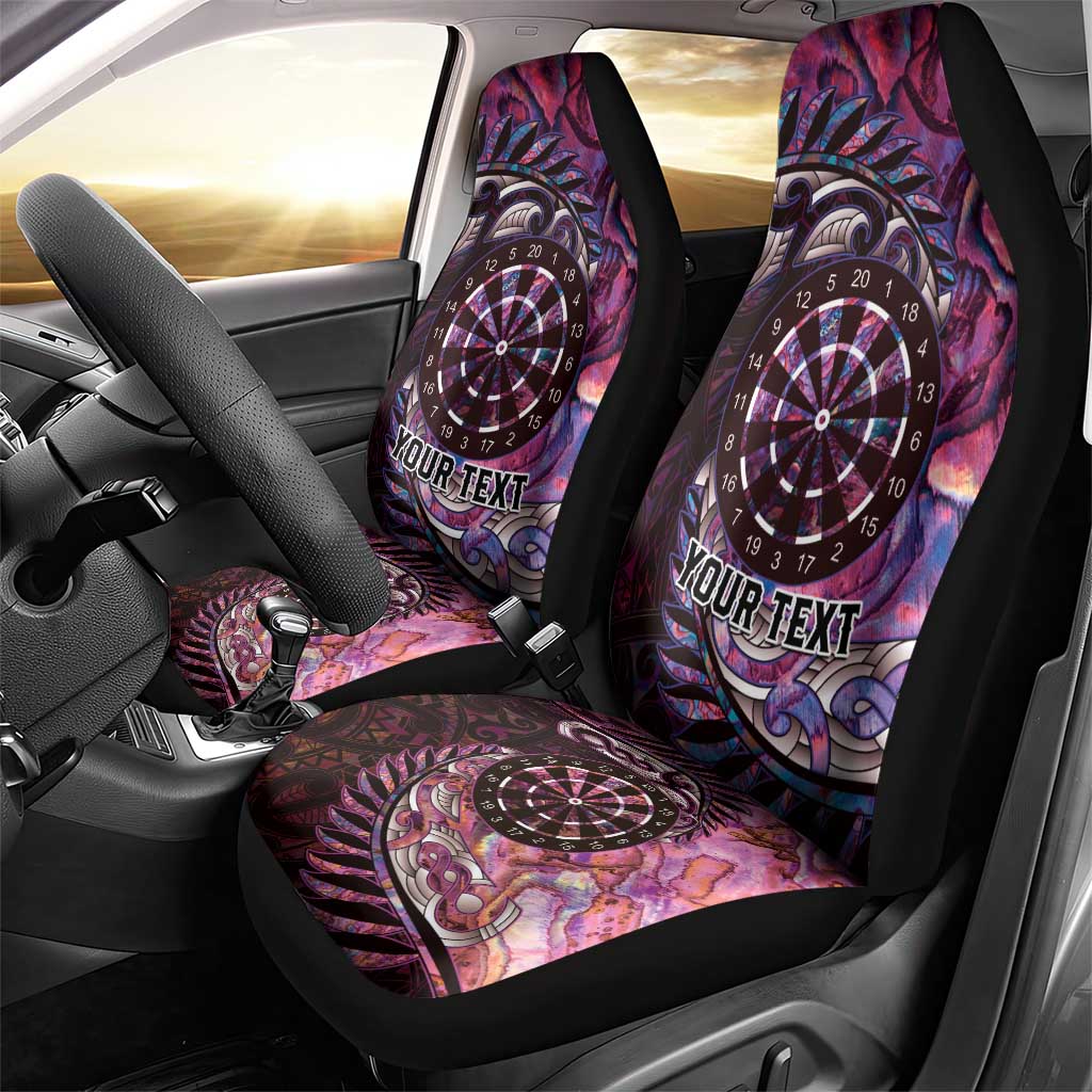 New Zealand Darts Personalised Car Seat Cover Aotearoa Silver Fern Pink Papua Shell Spirit LT9 - Polynesian Pride
