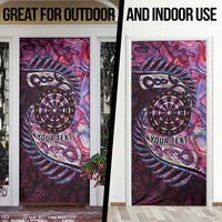 New Zealand Darts Personalised Door Cover Aotearoa Silver Fern Pink Papua Shell Spirit LT9 - Polynesian Pride