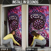 New Zealand Darts Personalised Door Cover Aotearoa Silver Fern Pink Papua Shell Spirit LT9 - Polynesian Pride