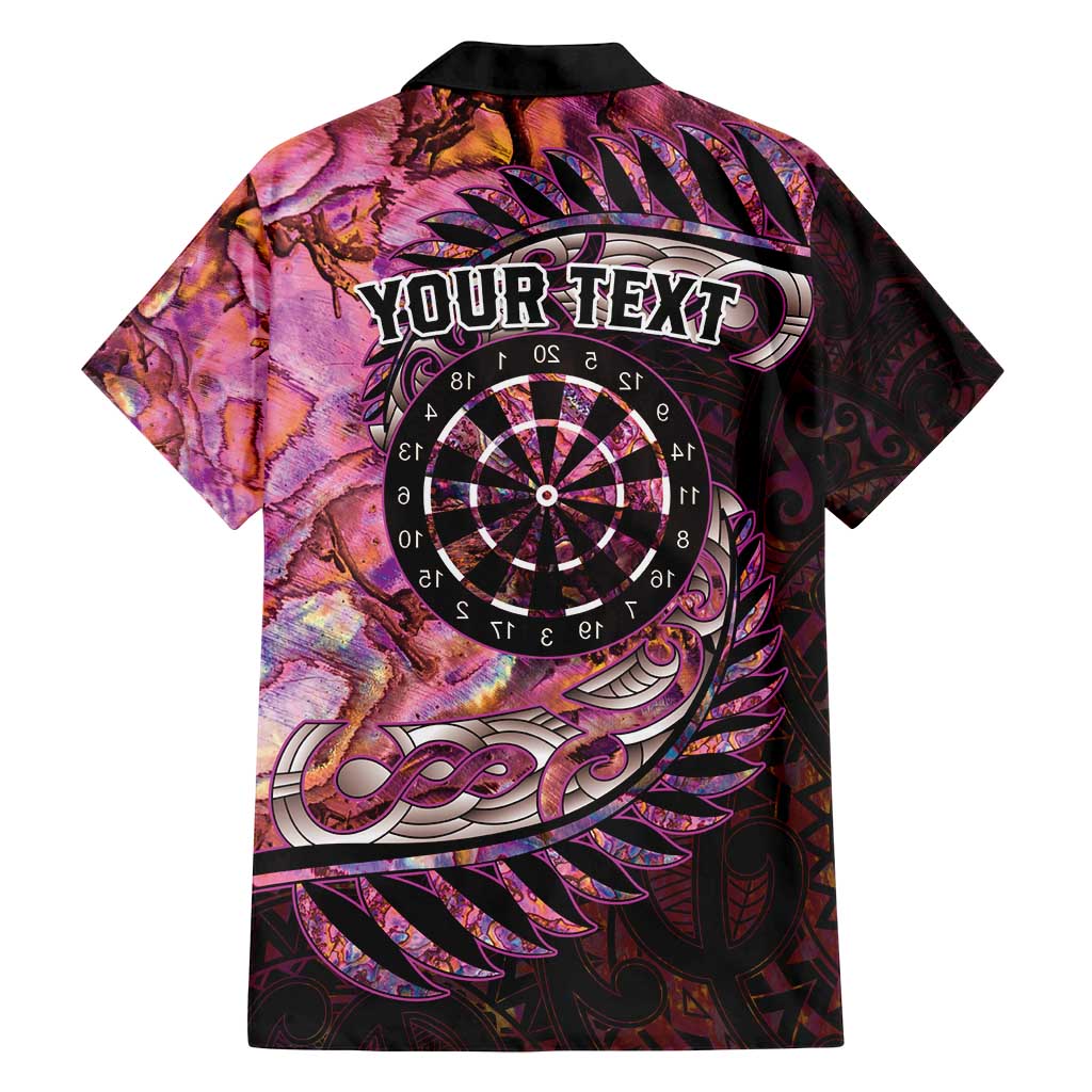 New Zealand Darts Personalised Family Matching Off Shoulder Maxi Dress and Hawaiian Shirt Aotearoa Silver Fern Pink Papua Shell Spirit LT9 - Polynesian Pride