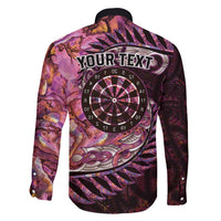New Zealand Darts Personalised Family Matching Puletasi and Hawaiian Shirt Aotearoa Silver Fern Pink Papua Shell Spirit LT9 - Polynesian Pride