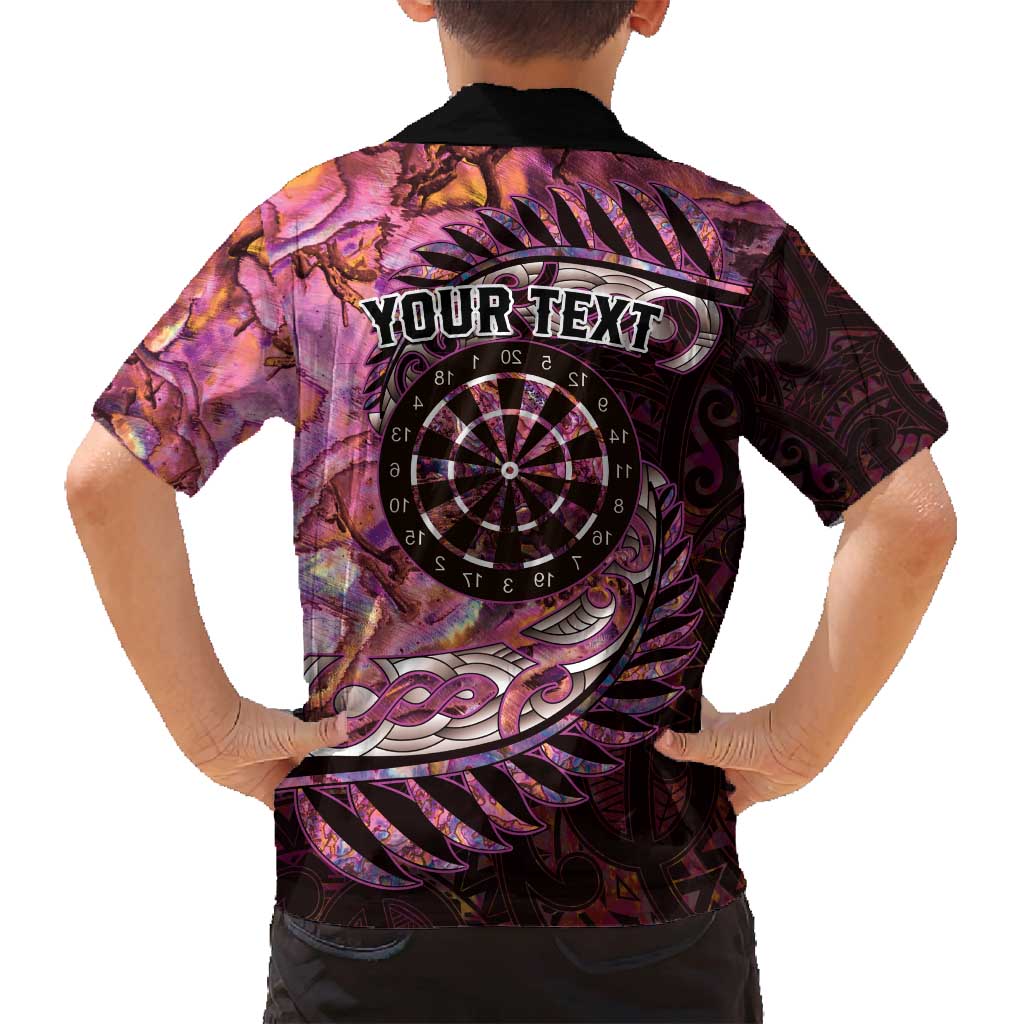 New Zealand Darts Personalised Family Matching Tank Maxi Dress and Hawaiian Shirt Aotearoa Silver Fern Pink Papua Shell Spirit LT9 - Polynesian Pride