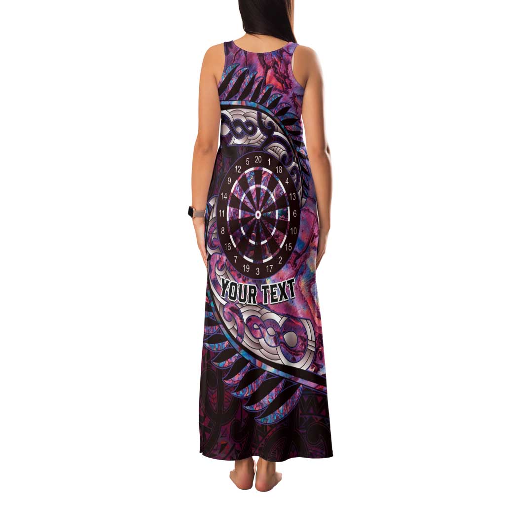 New Zealand Darts Personalised Family Matching Tank Maxi Dress and Hawaiian Shirt Aotearoa Silver Fern Pink Papua Shell Spirit LT9 - Polynesian Pride