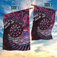 New Zealand Darts Personalised Garden Flag Aotearoa Silver Fern Pink Papua Shell Spirit