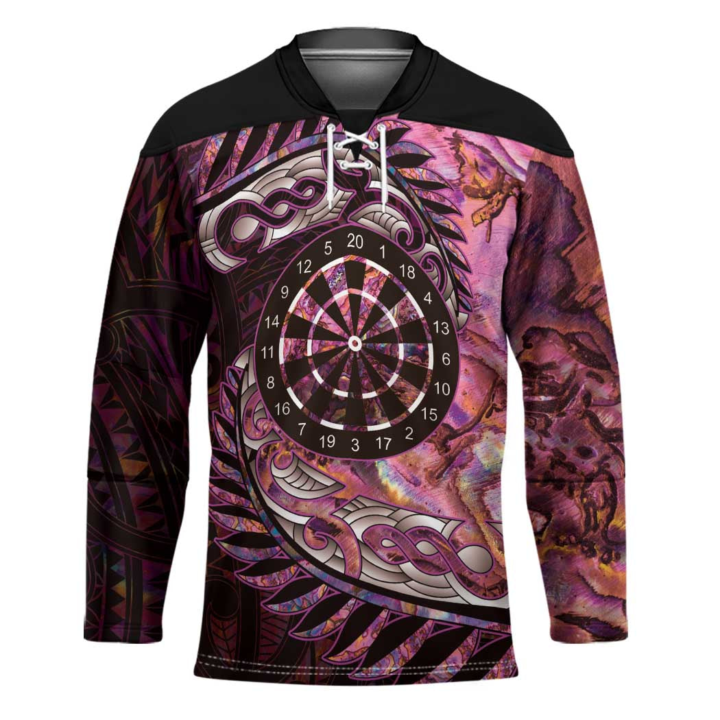 New Zealand Darts Personalised Hockey Jersey Aotearoa Silver Fern Pink Papua Shell Spirit LT9 Unisex Pink - Polynesian Pride