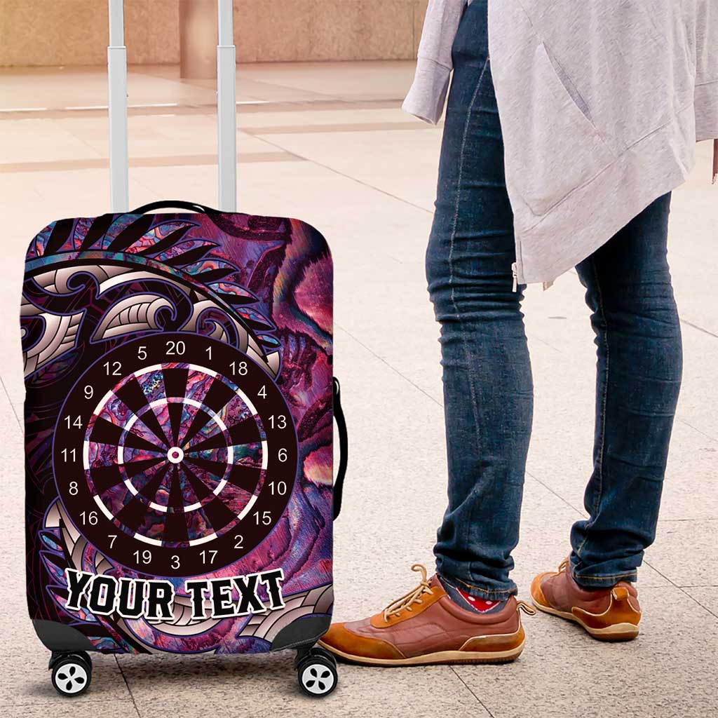 New Zealand Darts Personalised Luggage Cover Aotearoa Silver Fern Pink Papua Shell Spirit LT9 Pink - Polynesian Pride
