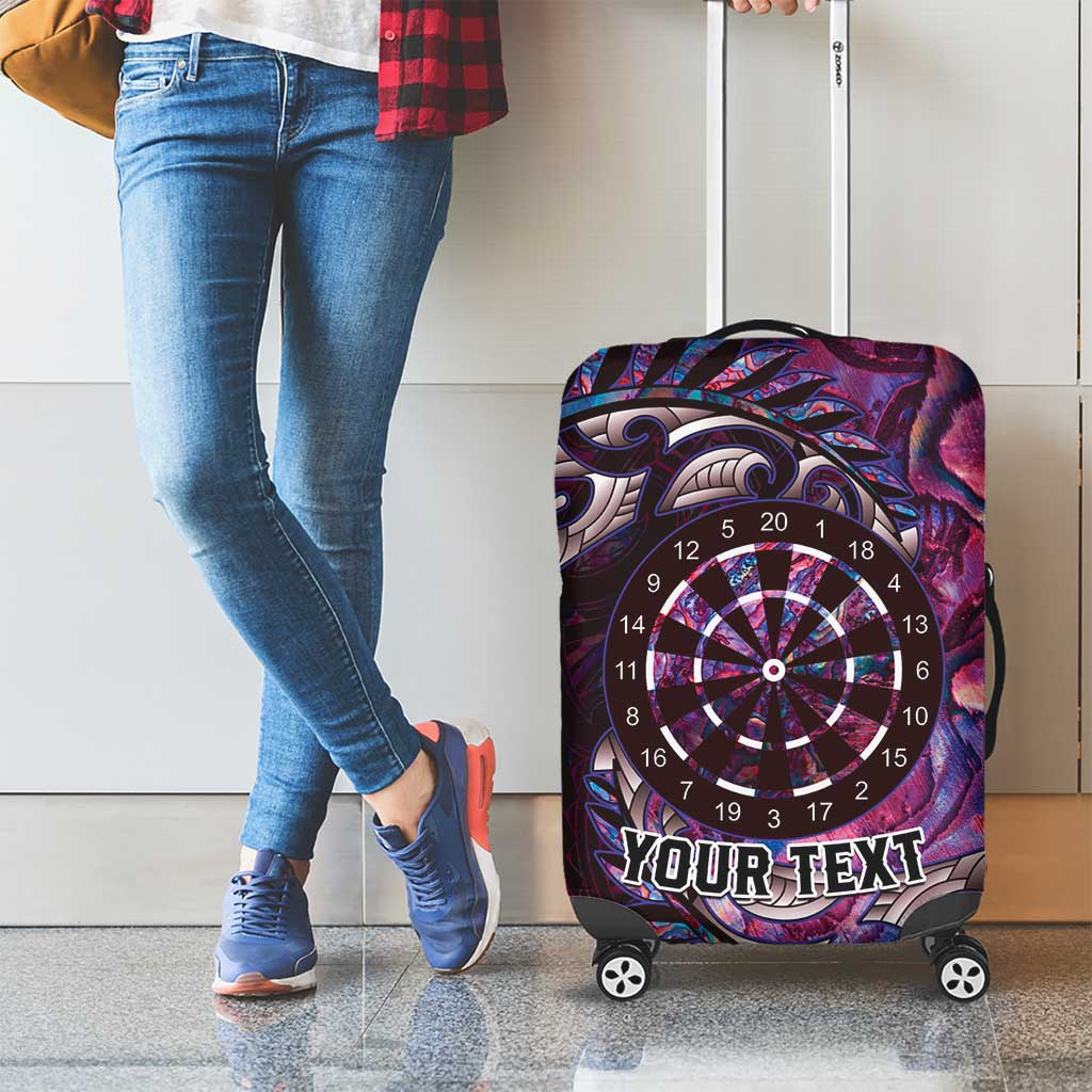 New Zealand Darts Personalised Luggage Cover Aotearoa Silver Fern Pink Papua Shell Spirit LT9 - Polynesian Pride