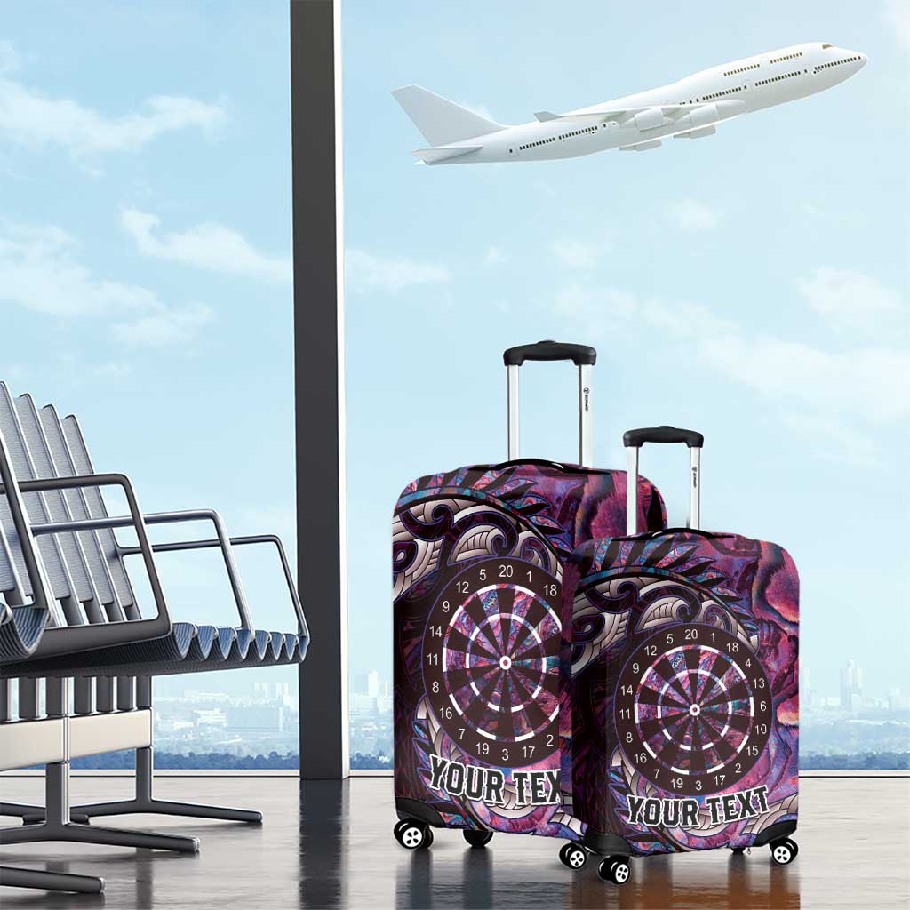 New Zealand Darts Personalised Luggage Cover Aotearoa Silver Fern Pink Papua Shell Spirit LT9 - Polynesian Pride