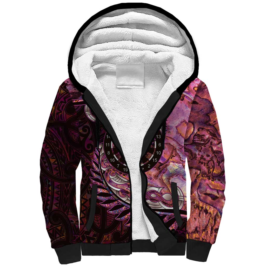 New Zealand Darts Personalised Sherpa Hoodie Aotearoa Silver Fern Pink Papua Shell Spirit LT9 Unisex Pink - Polynesian Pride