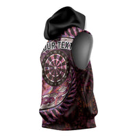 New Zealand Darts Personalised Sleeveless Hoodie Aotearoa Silver Fern Pink Papua Shell Spirit LT9 - Polynesian Pride