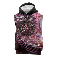 New Zealand Darts Personalised Sleeveless Zip Hoodie Aotearoa Silver Fern Pink Papua Shell Spirit LT9 Pink - Polynesian Pride
