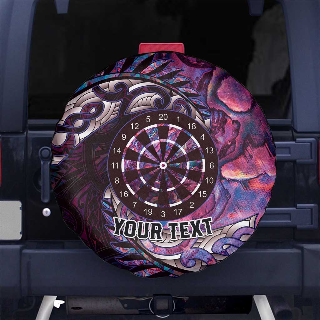New Zealand Darts Personalised Spare Tire Cover Aotearoa Silver Fern Pink Papua Shell Spirit LT9 No hole Pink - Polynesian Pride