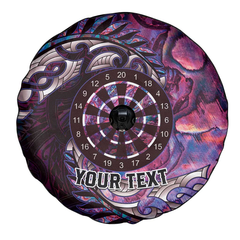 New Zealand Darts Personalised Spare Tire Cover Aotearoa Silver Fern Pink Papua Shell Spirit LT9 - Polynesian Pride
