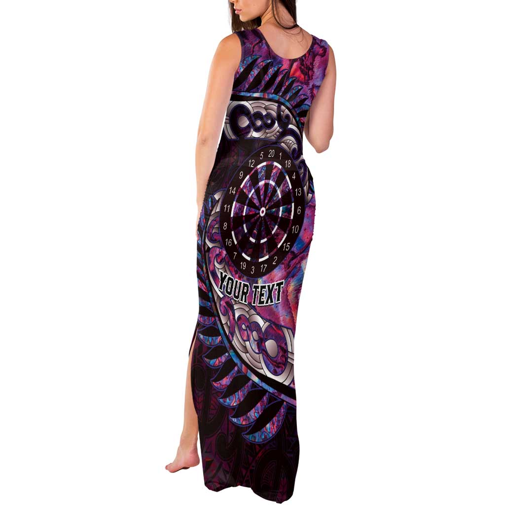 New Zealand Darts Personalised Tank Maxi Dress Aotearoa Silver Fern Pink Papua Shell Spirit LT9 - Polynesian Pride