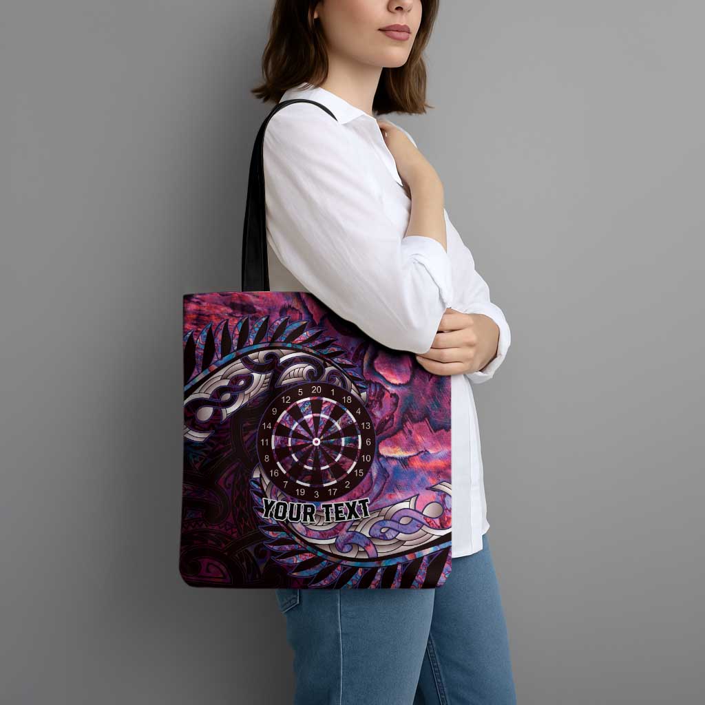 New Zealand Darts Personalised Tote Bag Aotearoa Silver Fern Pink Papua Shell Spirit - Polynesian Pride