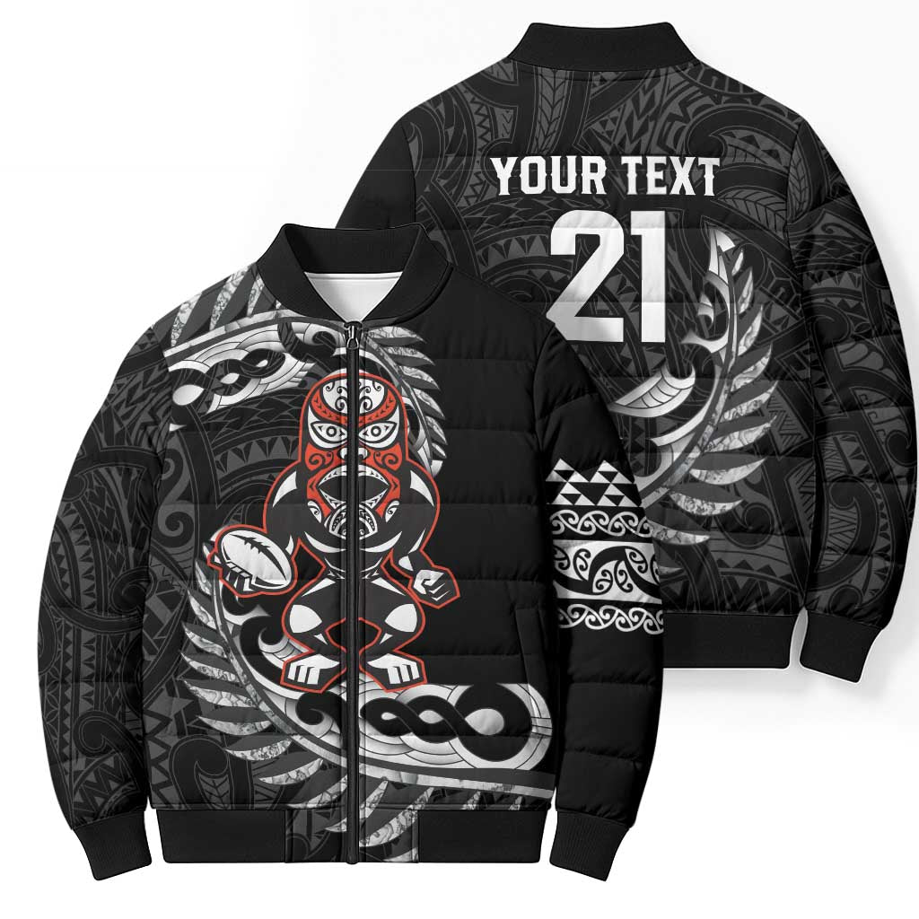 New Zealand Indigenous-Maori Rugby Custom Bomber Puffer Jacket - Polynesian Pride