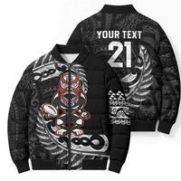 New Zealand Indigenous-Maori Rugby Custom Bomber Puffer Jacket - Polynesian Pride