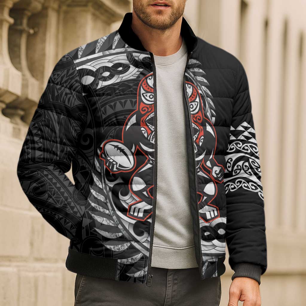 New Zealand Indigenous-Maori Rugby Custom Bomber Puffer Jacket - Polynesian Pride