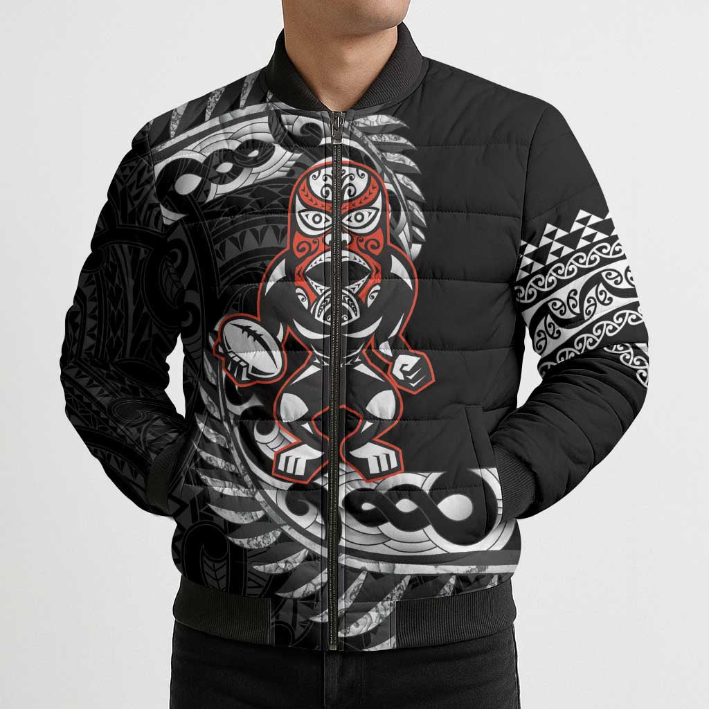 New Zealand Indigenous-Maori Rugby Custom Bomber Puffer Jacket - Polynesian Pride