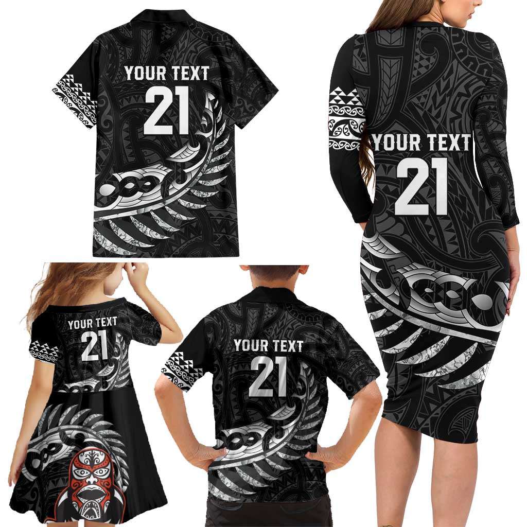 New Zealand Indigenous-Maori Rugby Custom Family Matching Long Sleeve Bodycon Dress and Hawaiian Shirt LT9 - Polynesian Pride