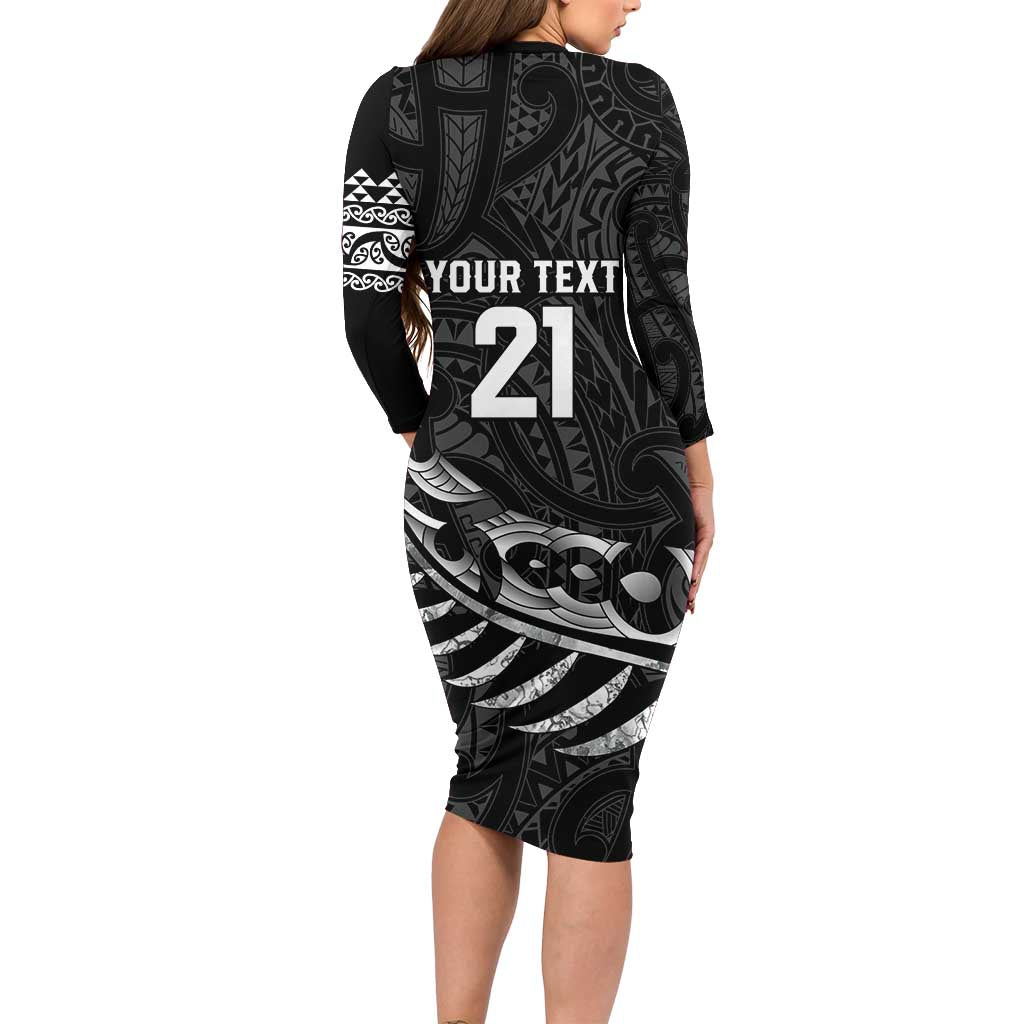 New Zealand Indigenous-Maori Rugby Custom Family Matching Long Sleeve Bodycon Dress and Hawaiian Shirt LT9 - Polynesian Pride