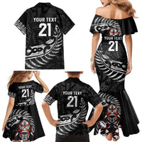 New Zealand Indigenous-Maori Rugby Custom Family Matching Mermaid Dress and Hawaiian Shirt LT9 - Polynesian Pride