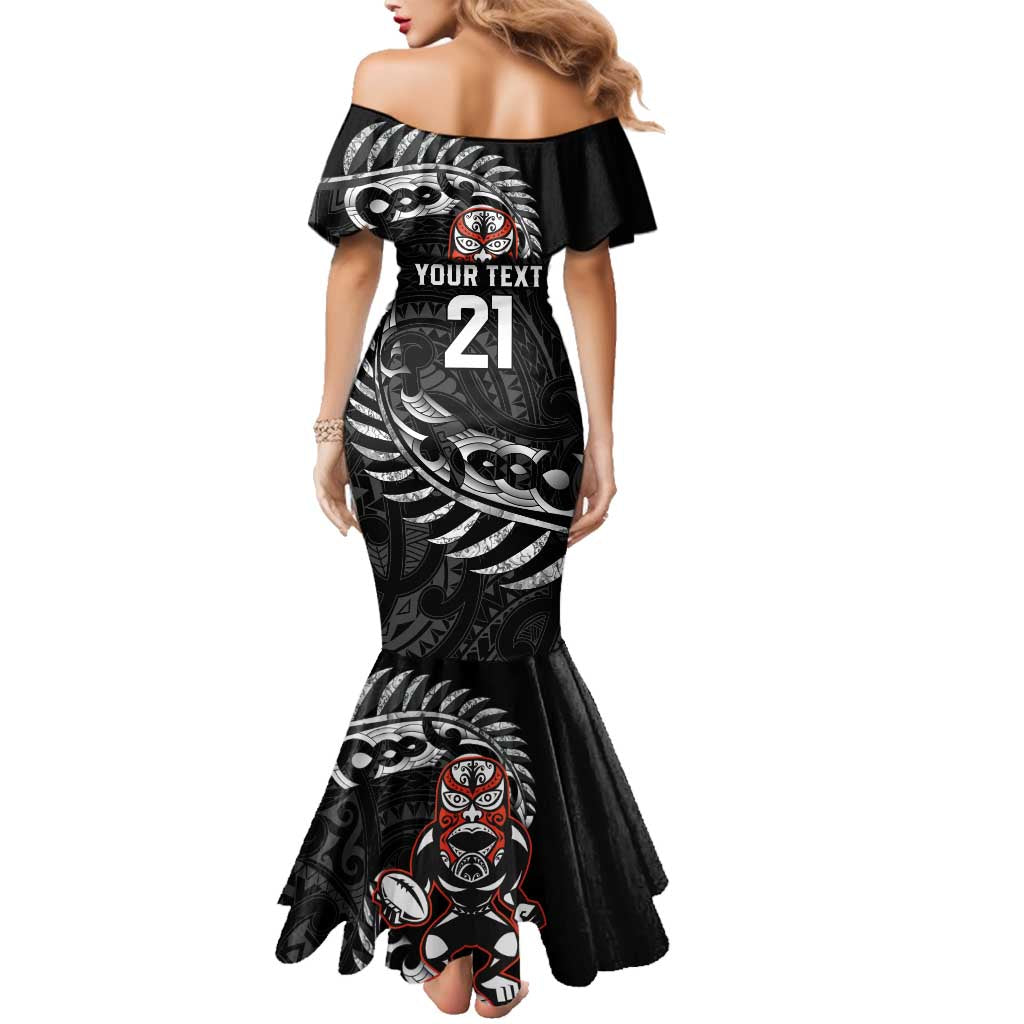 New Zealand Indigenous-Maori Rugby Custom Family Matching Mermaid Dress and Hawaiian Shirt LT9 - Polynesian Pride