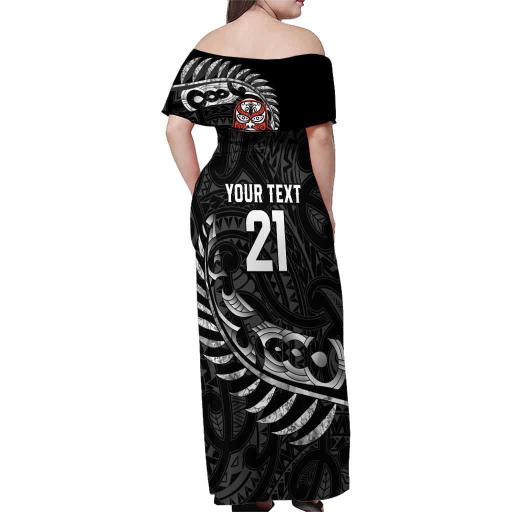 New Zealand Indigenous-Maori Rugby Custom Family Matching Off Shoulder Maxi Dress and Hawaiian Shirt LT9 - Polynesian Pride