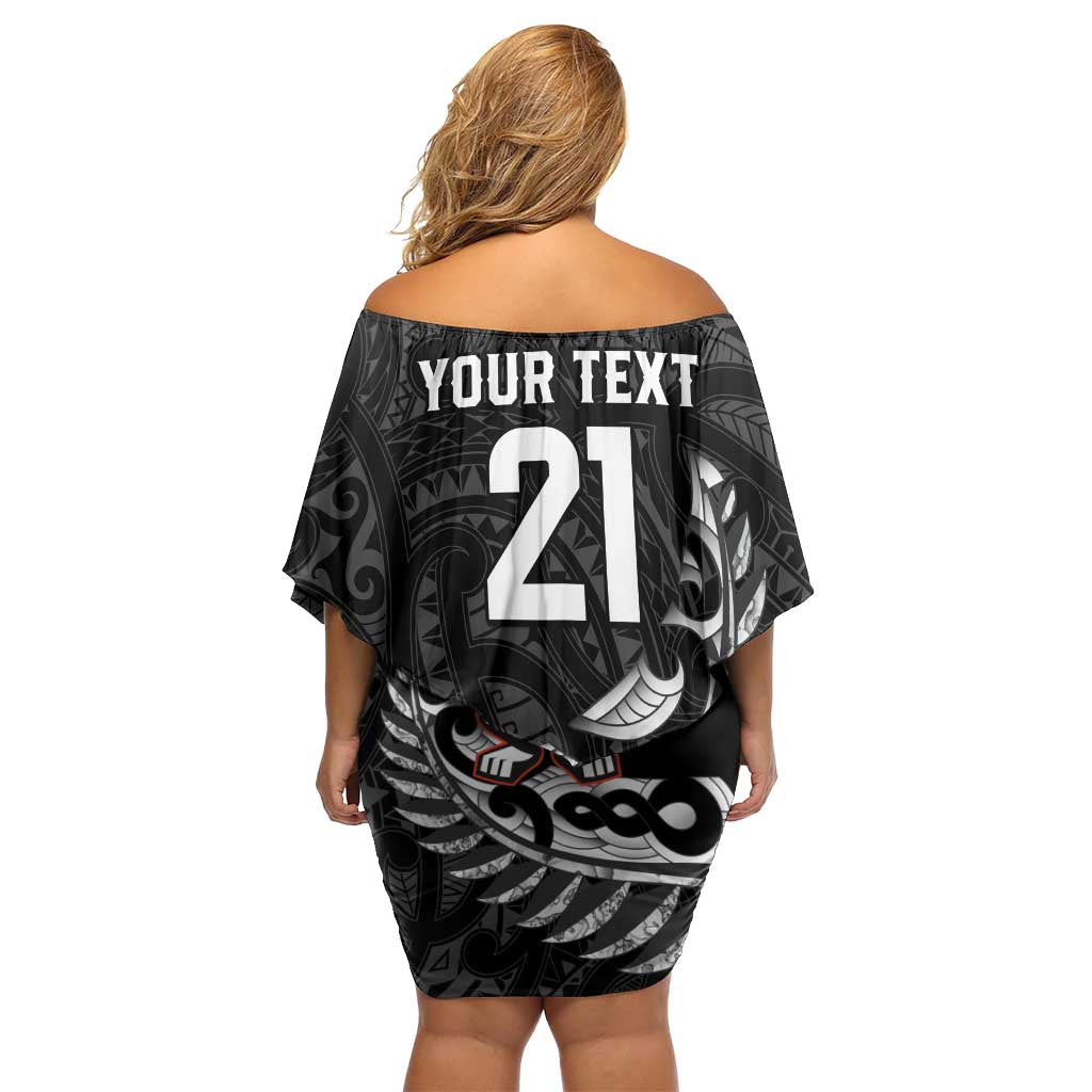 New Zealand Indigenous-Maori Rugby Custom Family Matching Off Shoulder Short Dress and Hawaiian Shirt LT9 - Polynesian Pride