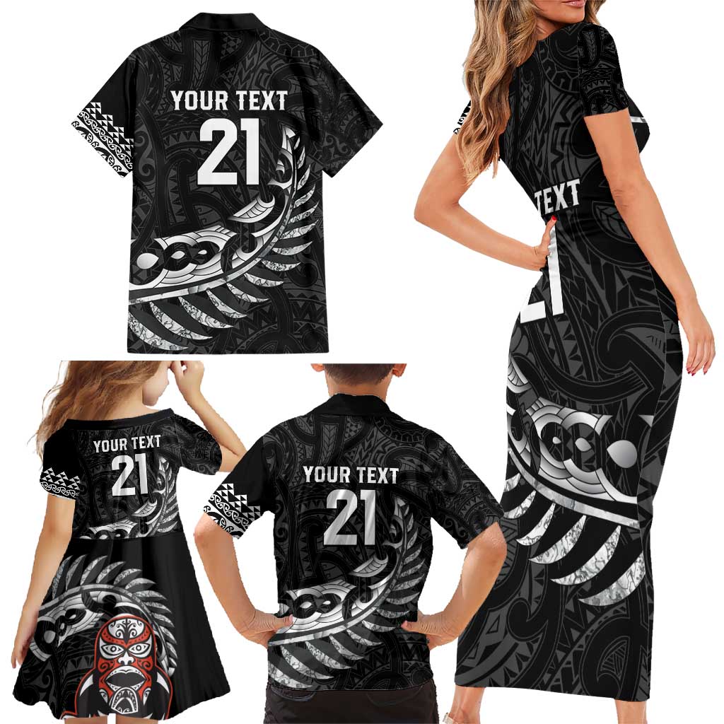 New Zealand Indigenous-Maori Rugby Custom Family Matching Short Sleeve Bodycon Dress and Hawaiian Shirt LT9 - Polynesian Pride