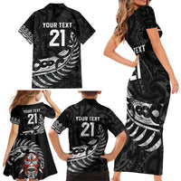 New Zealand Indigenous-Maori Rugby Custom Family Matching Short Sleeve Bodycon Dress and Hawaiian Shirt LT9 - Polynesian Pride
