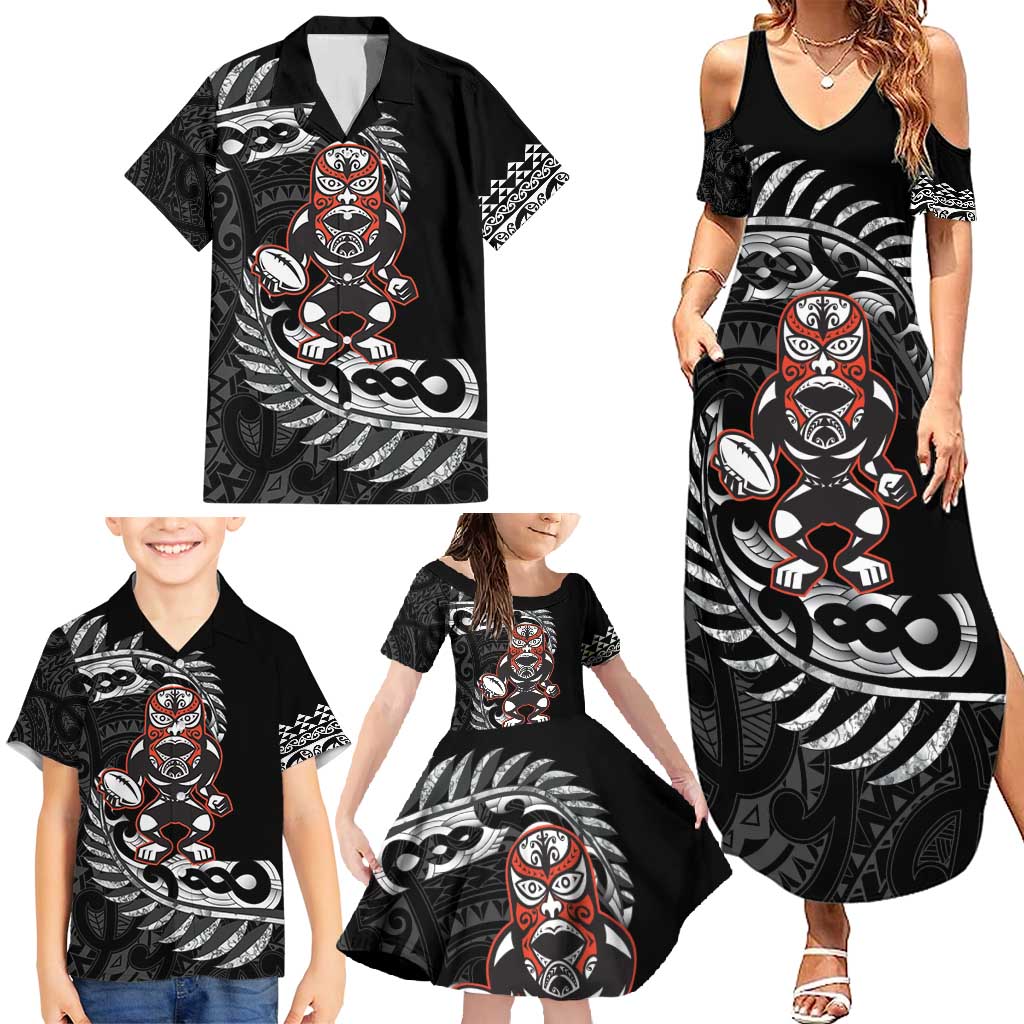 New Zealand Indigenous-Maori Rugby Custom Family Matching Summer Maxi Dress and Hawaiian Shirt LT9 - Polynesian Pride