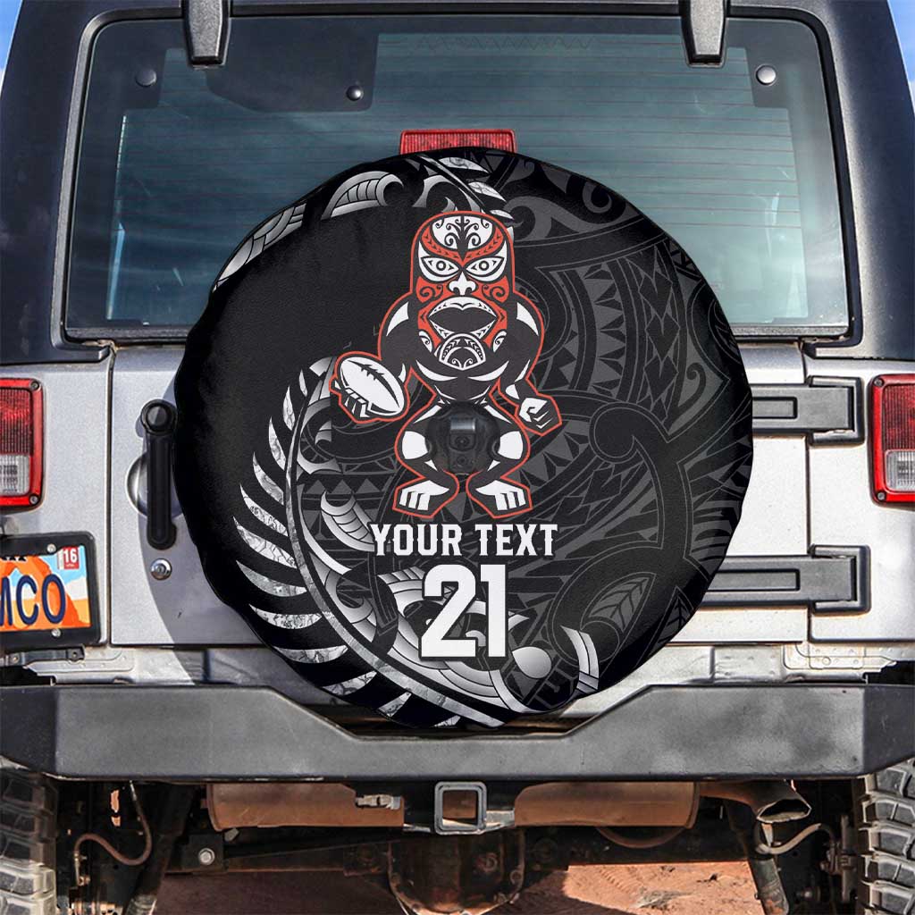 New Zealand Indigenous-Maori Rugby Custom Spare Tire Cover LT9 Black - Polynesian Pride