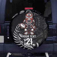 New Zealand Indigenous-Maori Rugby Custom Spare Tire Cover LT9 No hole Black - Polynesian Pride