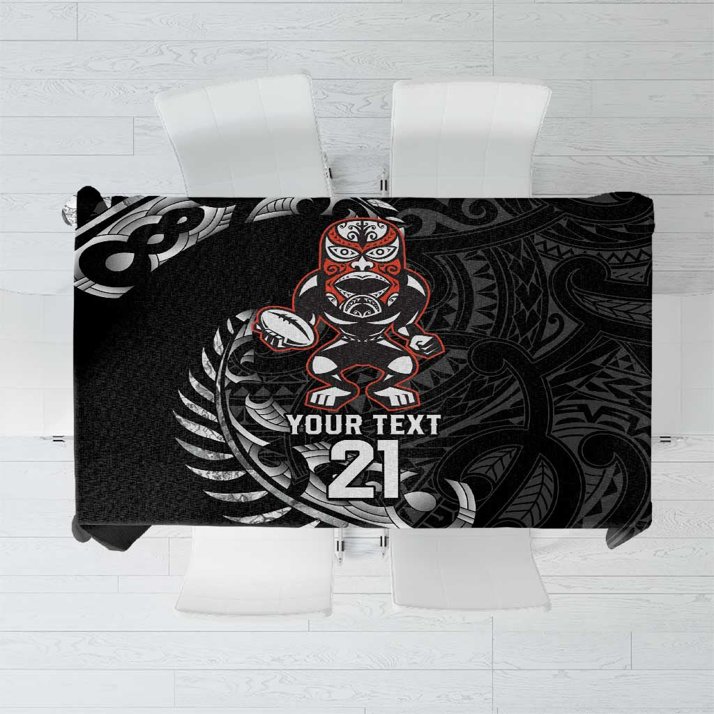 New Zealand Indigenous-Maori Rugby Custom Tablecloth LT9 Black - Polynesian Pride