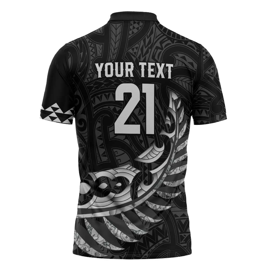 New Zealand Indigenous-Maori Rugby Custom Zipper Polo Shirt - Polynesian Pride